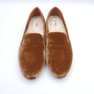 Birdies Starling Slipper Flats Womens Size 9 Amber Velvet Faux Fur Lined